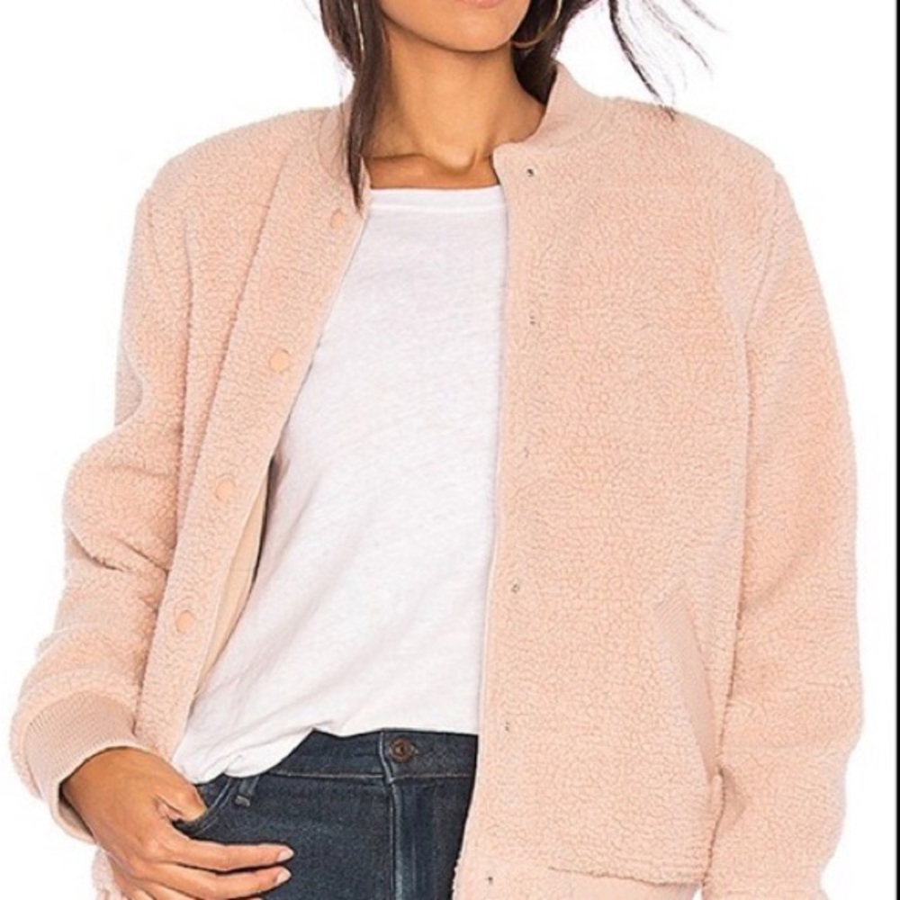 The Fifth Label Pink Sherpa Bomber Jacket